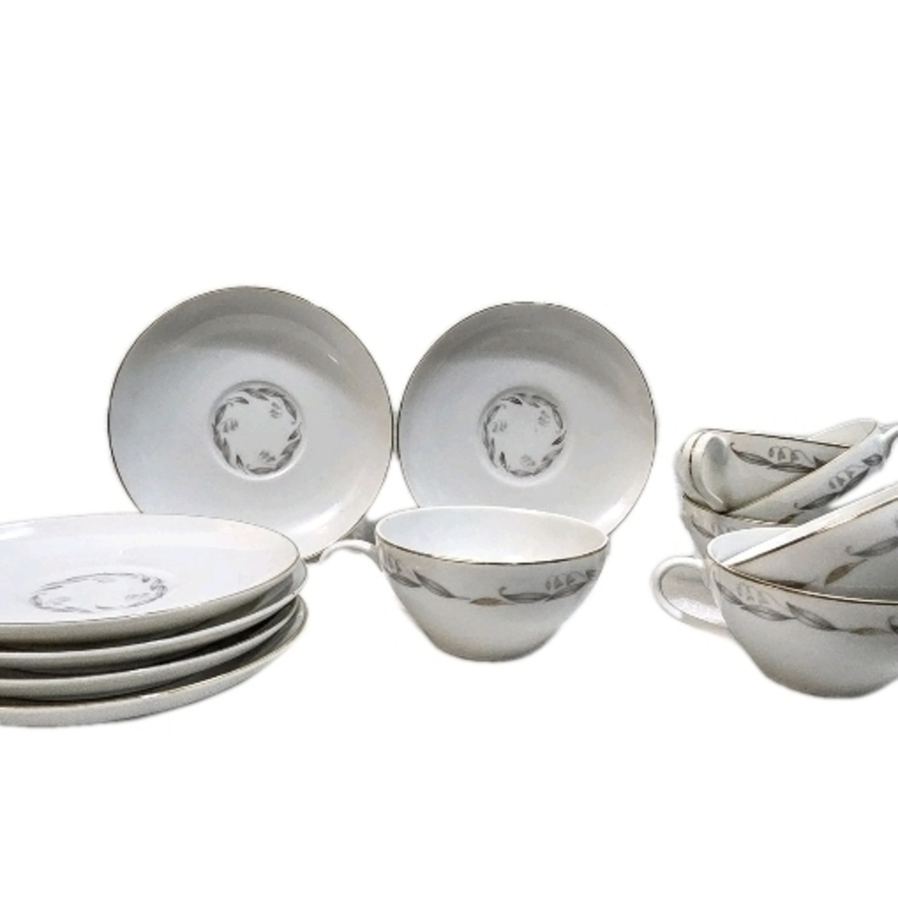 Set of Six (6) KAYSONS FINE CHINA "GOLDEN FANTASY" Cups & Saucers - Japan 1960s